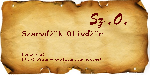 Szarvák Olivér névjegykártya