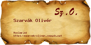 Szarvák Olivér névjegykártya