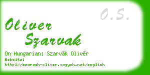 oliver szarvak business card