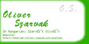 oliver szarvak business card